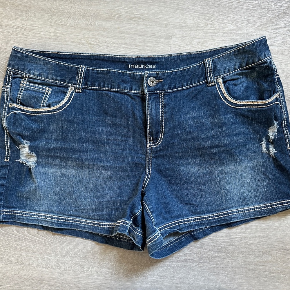 Maurices Dark Blue Jean Shorts